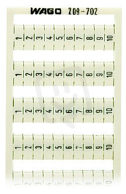 Popisovací karta WSB s potiskem 1-10 (10×) neflexibilní bílá WAGO 209-702