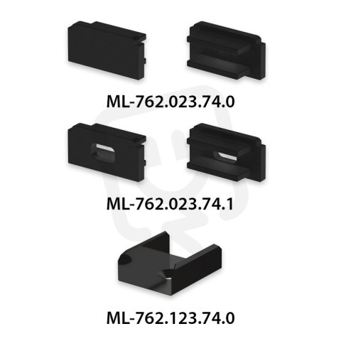 Přisazený hliníkový profil  černý PG2 16x8mm včetně mléčného difuzoru 1m