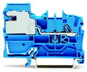 1vodičová rozpojovací svorka N, 2,5mm2, Push-in CAGE CLAMP, modrá WAGO 2002-7114