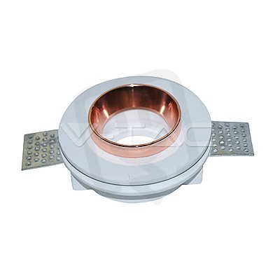 GU10 Fitting Gypsum White Recessed Light With Rose Gold Metal Round, VT-866