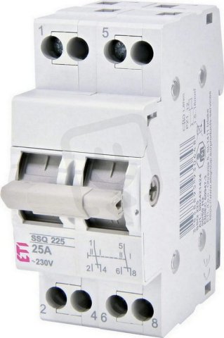 Modulový přepínač I-0-II SSQ 240 2p kat. AC-22A 40A 230/400V AC ETI 002421425