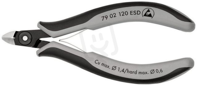 Přesné boční štípací kleště na elektroniku ESD 120 mm KNIPEX 79 02 120 ESD