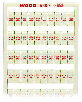 Popisovací karta WSB s potiskem 10, 20-50 (20×) neflexibilní bílá WAGO 209-653