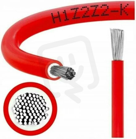Solar kabel H1Z2Z2-K 10 červená (fotovoltaický solární kabel)