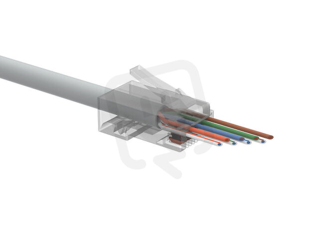 EASY konektor RJ45 CAT6 UTP 8p8c, neskládaný, pro drát i licnu SOLARIX 11239002