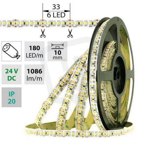 LED pásek SMD3528M, 180LED, 5m, 24V, 14,4 W/m MCLED ML-125.005.60.0