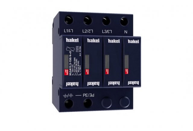 Svodič impulzních proudů a rázového přepětí HAKEL HLSA12,5-150/4+0 SPD typ 1+2