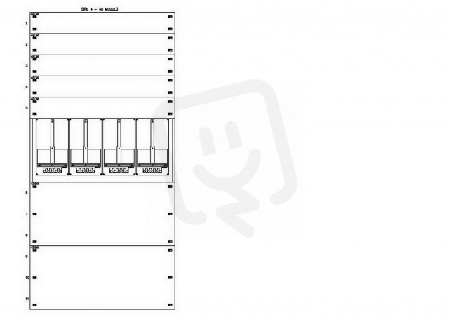Konstrukce elektroměrová 4-42, 1-řadá, plastové panely SCHRACK CSIL125442