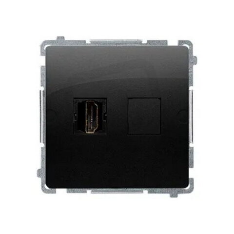 Zásuvka HDMI jednonásobná černá matná :3015 KONTAKT SIMON BMGHDMI.01/49