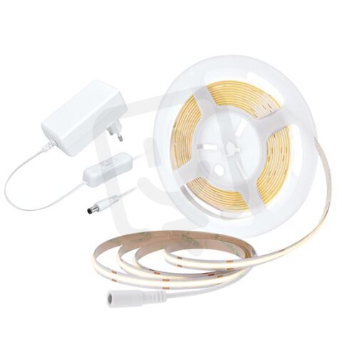 LED COB pásek - set 5m adaptér s vypínačem 8W/m 800lm/m 3000K SOLIGHT WM59-WW