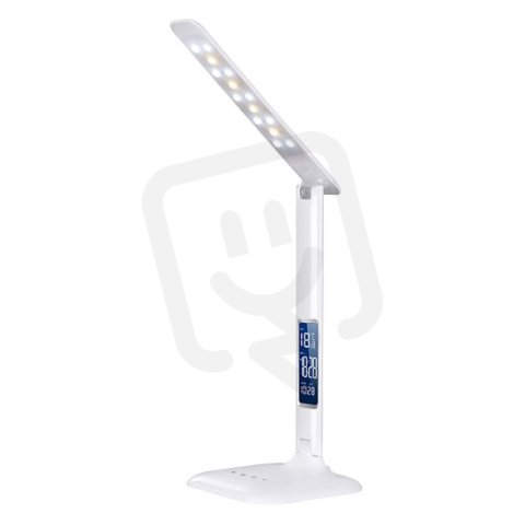 LED stmívatelná stolní lampička s displejem 7W volba teploty světla bílý lesk