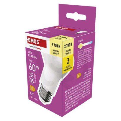 LED žárovka Classic R63 E27 7W  (60W) 806 lm teplá bílá EMOS ZQ7E41