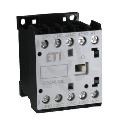 Miniaturní stykačové relé CECA0.31-220VDC, 4p, 3xNO+1xNC,10A ETI 004641171