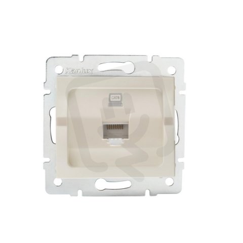 Datová zásuvka LOGI RJ45Cat 6 Jack 25168 Kanlux krémová