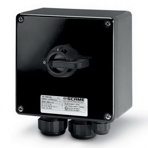 SCAME ATEX průmyslový spínač ISOLATORS-EX termoset 20A 2P IP65 standard