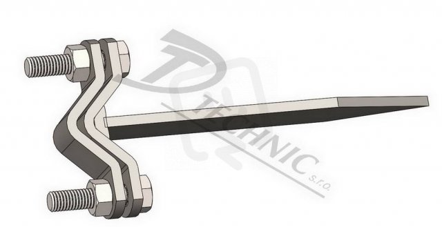 DT TECHNIC 102071 DUZ sš 300 Držák ochr. úhelníku střed.špička - L=300 mm