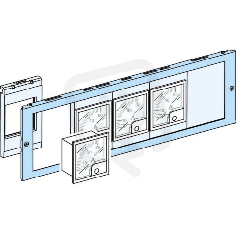 Čelní panel pro pět přístrojů 72x72mm nebo čtyři 96x96mm SCHNEIDER LVS03904