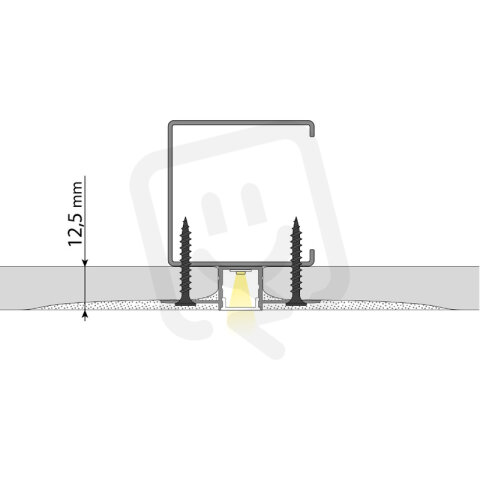 Hliníkový profil pro sádrokarton AU 55x15mm včetně mléčného difuzoru 3m