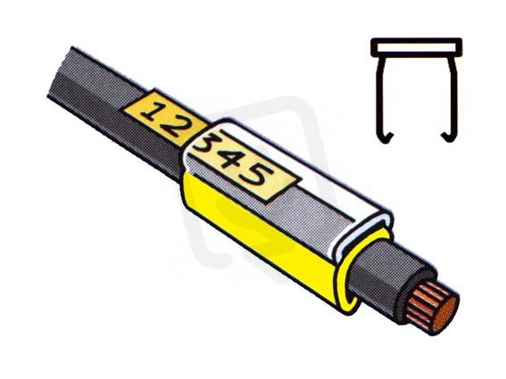 PTC10015A4 Žluté návlečky s kapsou pro 1,5-2,0mm2/průměr 2,4-3,0mm/délka 15mm