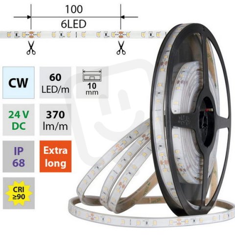 LED pásek SMD2835 CW 60LED/m 5m, 24V, 4,8 W/m MCLED ML-126.857.60.0