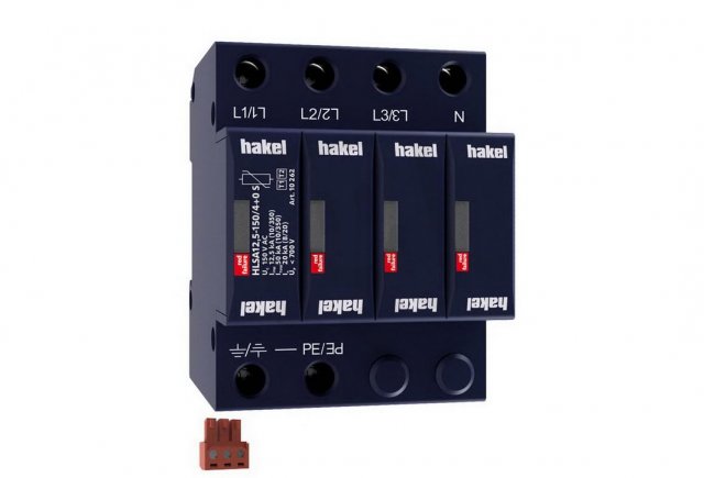 Svodič impulzních proudů a rázového přepětí HAKEL HLSA12,5-150/4+0 S SPD typ 1+2