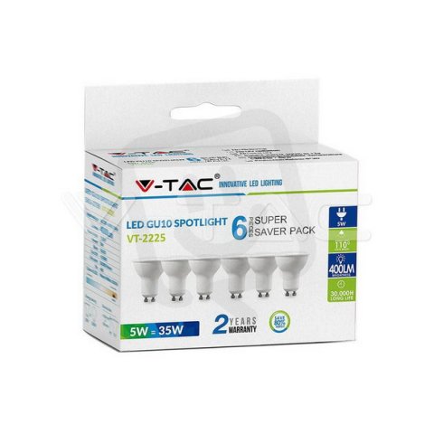 LED Spotlight - 5W GU10 SMD White Plasti