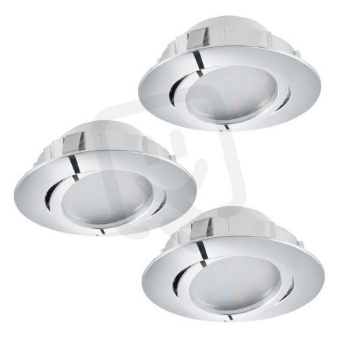 Zápustné svítidlo PINEDA SET 3XLED d84 chrom 14,7W IP20 EGLO 95852