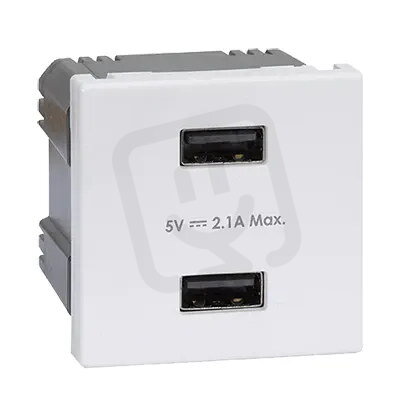 USB nabíječka K45 USB 2.0 - A 5V DC 2,1A 45×45mm čistě bílá K126E/9