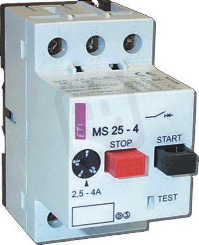 Motorový spouštěč MST25 3p 50kA (230V) 2,5-4,0A Irm=5A ETI 004600530