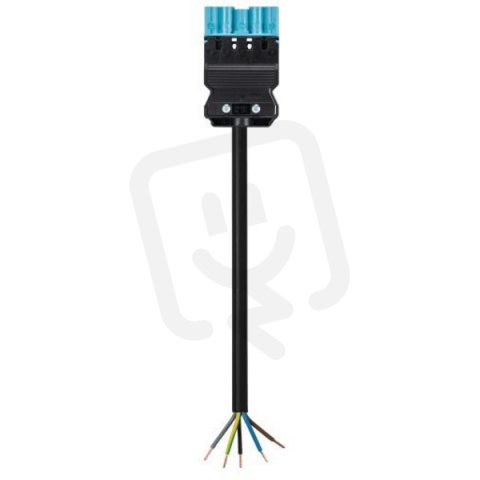 kabel s jedním konektorem gesis, 5-pól, 5*2,5mm2, vidlice, délka 2m, modrý