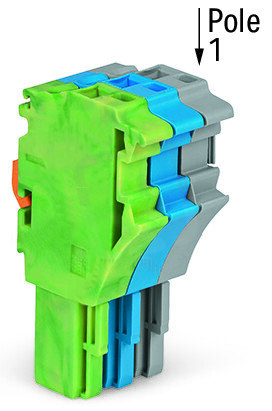 Pružinová svorka CAGE CLAMP 4mm2 zž/mo/šedá 3pól. WAGO 2022-103/000-039/999-953