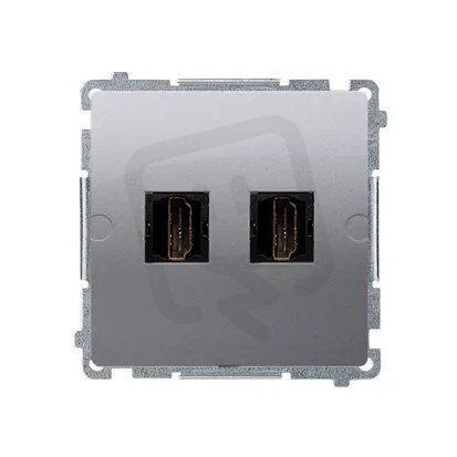 dvojitá zásuvka HDMI, stříbrná matná metalizované KONTAKT SIMON BMGHDMI2.01/43