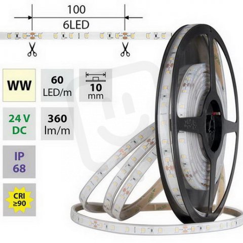 LED pásek SMD2835 WW 60LED/m 5m, 24V, 4,8 W/m MCLED ML-126.859.60.0