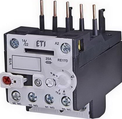 Nadproudové relé RE17D-12,5 1xNO+1xNC 8,0-12,5A pro CEC07-CEC016 ETI 004641410