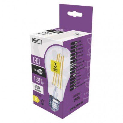 LED žárovka Filament A60 E27 11W (100W) 1 521 lm neutrální bílá EMOS Z74285