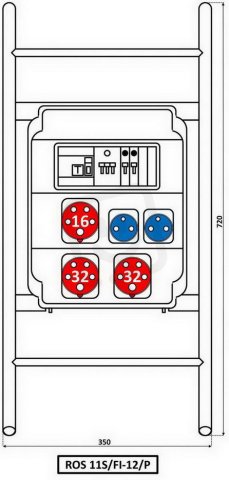 ROS 11S/FI-12/P Zásuvková rozvodnice 2x