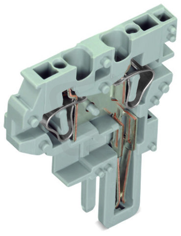 2vodičový středový modul s pružinovou svorkovnicí, CAGE CLAMP, 4mm2, šedá 1pól.