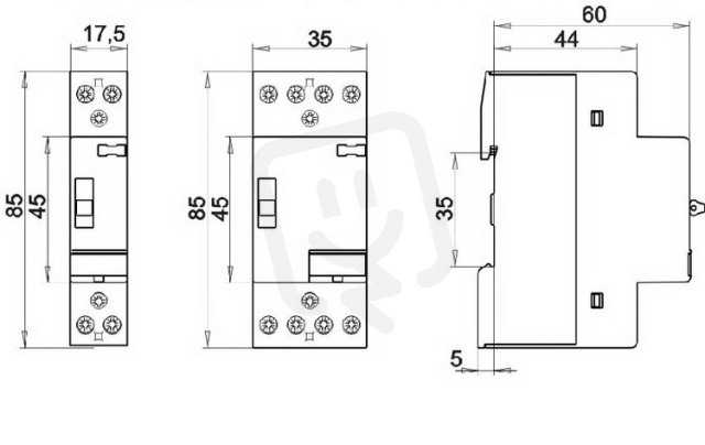 Modulární stykač R 20-02-R 2p 1M 2xNC,20A 24VAC ON-OFF-AUTO ETI 002464049