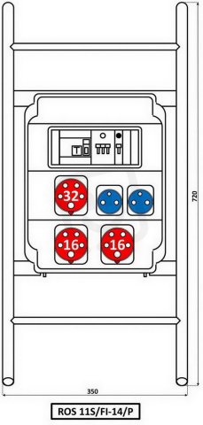 ROS 11S/FI-14/P Zásuvková rozvodnice 1x3