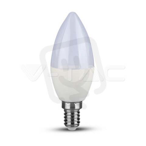 LED žárovka V-TAC 5.5W E14 Plastic Dimmable Candle 3000K