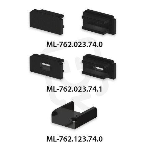 Přisazený hliníkový profil černý PG2 16x8mm včetně čirého difuzoru 1m