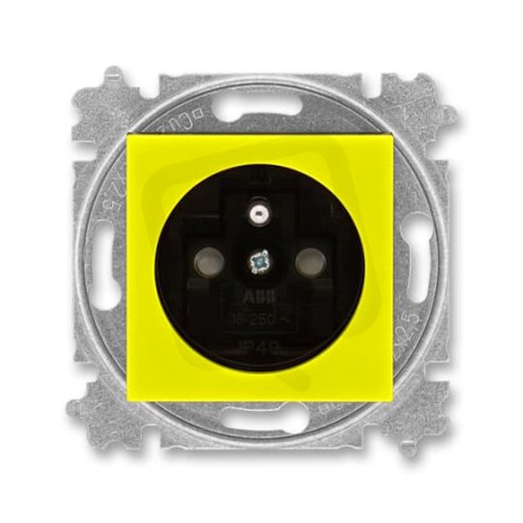 Zásuvka s clonkami 5519H-A02357 64 žlutá/kouřová černá Levit ABB