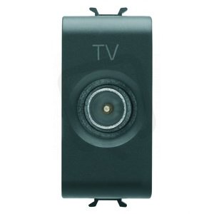 Gewiss GW12361 CHORUS Zásuvka TV, přímá, 1M IEC 9,5mm, černá