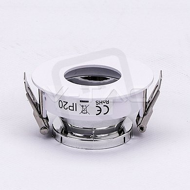 GU10 Fitting White+Chrome Round,  VT-873