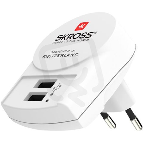 USB nabíjecí adaptér EU, 2x USB-A, 12W, typ C SOLIGHT DC10