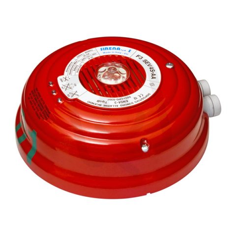 Evakuační siréna SIRENA F3 SEV/4S.AA 230 V, AC, IP65, 108 dB, červená, 8 tónů