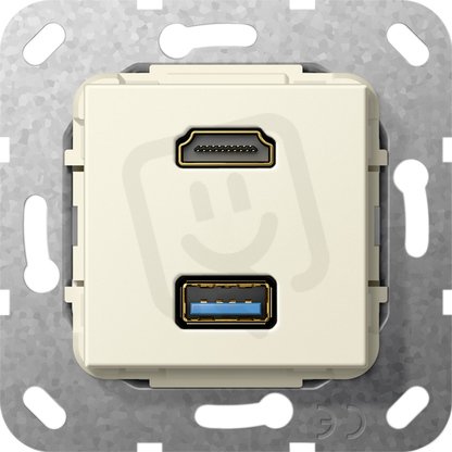 HDMI USB 3.0 A G-Ch vložka krémově bílá GIRA 567801