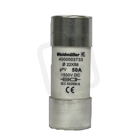 Bezpečnostní pojistka FUSE WSFL 22X58 50A 1K5V GPV WEIDMÜLLER 4000003733