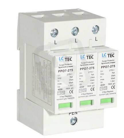 Svodič přepětí PPO7 třída T1+T2 3P 7kA (B+C)