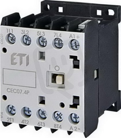 Miniaturní stykač ETI CEC07.4P-230V-50/60Hz 4p 4xNO 18A(AC1)/7A(AC3 400V)